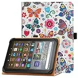 HGWALP Universal Hülle für 7 Zoll 8 Zoll Tablet,Stand Folio Universal Tablet Case Schutzhülle für 7" 8" Touchscreen Tablet, mit verstellbarem Befestigungsband und Ständer-Butterfly