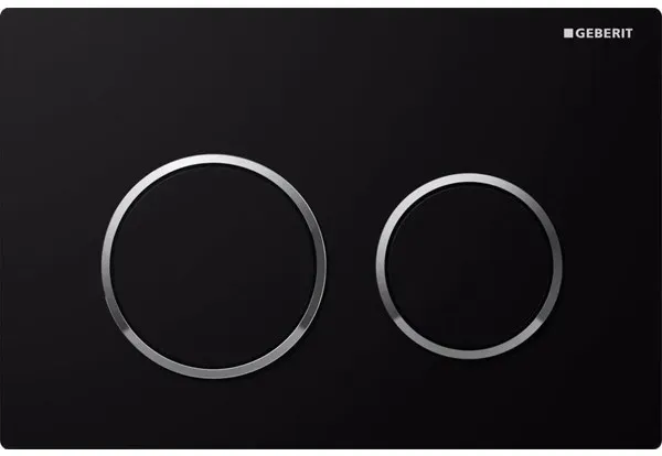 actuator plate omega20 for dual flush: black / bright chrome / black