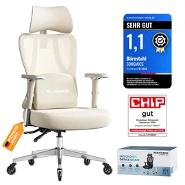 Songmics Bürostuhl Gaming-Stuhl Kamelbraun/Wolkenweiß