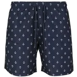 URBAN CLASSICS Basic Badeshorts White / Navy Blue XS