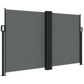 vidaXL Seitenmarkise Ausziehbar 140 x 1000 cm Anthrazit Polyester