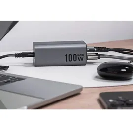 forcell GaN Tischladegerät 2 x Typ C + 2 x USB A PD QC4.0 SFC2.0 5A 100W Grau | Gr.: onesize
