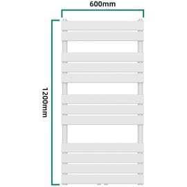 neu.haus Handtuchheizkörper Voss Weiß 120x60cm Lamellen