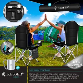 Kesser Campingstuhl faltbar Gepolstert Schwarz
