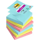Post-it Super Sticky Z-Notes Miami Haftnotizen extrastark farbsortiert, 6 Blöcke