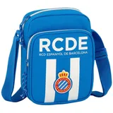 RCD Espanyol Schultertasche RCD Espanyol Blau Weiß [16 x 22 x 6 cm]