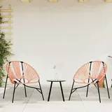 vidaXL Gartenstuhl in Ei-Form Schwarz und Orange Poly Rattan