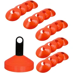 Trainingshilfe L.A. SPORTS "Disk Cone Markierungsteller Kinder Verkehrserziehung", orange, Trainingshilfen-SetsB:19,5cm H:5cm L:19,5cm, Kunststoff, flexibles Material, Signalfarbe, mit Aufbewahrungshalter & Netztasche, B:19,5cm H:5cm L:19,5cm