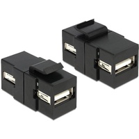 DeLOCK Keystone Modul USB-A 2.0 Buchse via USB-A 2.0 Buchse, schwarz (86367)