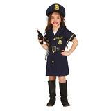 FIESTAS GUIRCA Polizei Kostüm Kinder – Schickes Mädchen Polizei Kostüm mit Kleid Polizei Uniform inkl. Polizeimütze Kinder Gr. 5-6 Jahre - Karneval, Fasching Kostüm Kinder Kostüm Polizei Kinder