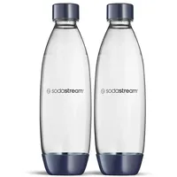 Sodastream, 2 einzelne spülmaschinenfeste Flaschen für Wassersprudler Duo, Terra, E-Terra, Art, Gaia, dunkelblau