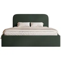 Selsey Polsterbett 140x200 mit Bettkasten, Chenille, dunkelgrün -