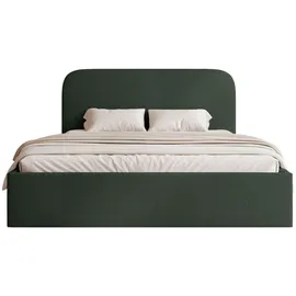 Selsey Polsterbett 140x200 mit Bettkasten, Chenille, dunkelgrün -