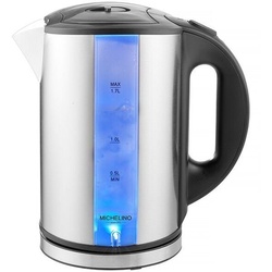 Lentz Wasserkocher LED Wasserkocher 1,7 Liter mit LED-Beleuchtung Wasserkocher Edelstahl, 1.70 l silberfarben