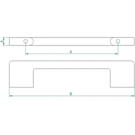 Livingpoint24 Möbelgriff 0,8 x 2,8 x 22,6 cm