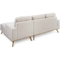 Ecksofa Dan Stoff Beige Creme