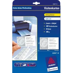 Avery Zweckform Visitenkarten Classic 85x54 mm 185 g/qm beidseitig beschichtet matt 100 Stück