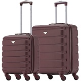 Flight Knight Koffer 2er Set Leichtgewicht 4 Rad ABS Hartschalenkoffer Handgepack 45x36x20cm + 56x45x25cm EasyJet Maximale Große Fur Uber Kopf & Untersitz Hartschalenkoffer Leichtes Handgepack Set