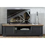 Innostyle Lowboard INNOSTYLE "Jasmin", grau (graphitfarben, eichefarben), B:193cm H:54cm T:51cm, Holzwerkstoff, MDF, Sideboards, Lowboard, Breite 193 cm, 2 Holztüren, 1 Schubkasten, 1 offenes Fach