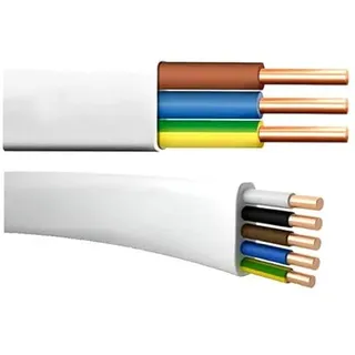 Flach Feuchtraumkabel Leitung YDYp NYM-J 3x1,5 3m