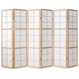 Homestyle4u Paravent Raumteiler 3 4 5 oder 6 teilig Trennwand Shoji Faltbar Natur