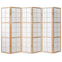 Homestyle4u Paravent Raumteiler 3 4 5 oder 6 teilig Trennwand Shoji Faltbar Natur
