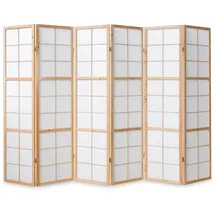 Homestyle4u Paravent Raumteiler 3 4 5 oder 6 teilig Trennwand Shoji Faltbar Natur