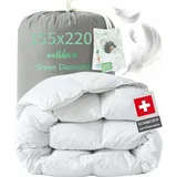 welldora Komfort Bettdecke 155x220 | 100% Extraweiche Federn & Daunen | Fachärztlich | | Ganzjahres Federbett Daunendecke