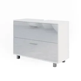 Vicco Waschbeckenunterschrank Ilias 80,2 x 60,8 x 44,2 cm Weiß Hochglanz