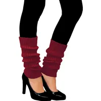 Oblique Unique Sexy Damen Stulpen Weinrot - Beinstulpen Damen & Mädchen für 80er Jahre Outfit 80s Motto Party Fasching Karneval Tanzen Aerobic Kostüm Accessoires - Einheitsgröße