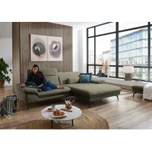 die planbar Ecksofa MP-IN22025 L-Form, mit Kopfteilverstellung, wahlweise mit motorischem Canape grün