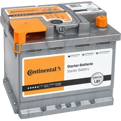 CONTINENTAL 12V, 50 Ah, 500 A Starterbatterie 12V 50Ah 500A für RENAULT SUZUKI VW FIAT FORD OPEL CHEVROLET NISSAN 98AB10655BA 13502901 98AX10655B4A 28