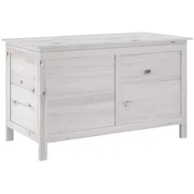 furnicato Gartentruhe 99 x 49,5 x 58,5 cm Weiß