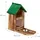 Relaxdays Eichhörnchen Futterhaus, Holz, Eichhörnchenfutterstation mit Maiskolbenhalter, Napf, Sitzplattform, Natur/grün, 1 Stück