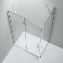 nextrend - gmbh Bernstein DX403 Eckdusche mit Drehtür links 120 x 90 cm transparent/8 mm Nano Echtglas
