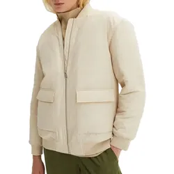 nachhaltiger Damen Blouson Bomber-Jacke mit Stehkragen Übergangs-Jacke 930683 Beige - 48