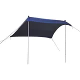 pro.tec Strandzelt, Blau, Textil, Metall, 200x200 cm, Sonnen- & Sichtschutz, Sonnensegel