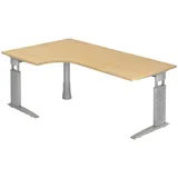 bümö Eckschreibtisch 200 x 120 cm Ahorn Silbergrau