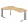 bümö Eckschreibtisch 200 x 120 cm Ahorn Silbergrau