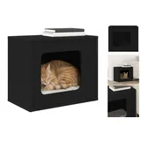 Katzenhaus Schwarz 51x30x42 Cm Spanplatte