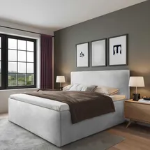 Halmon Schlafkomfort Betten Gent 180 x 200 cm H2 Grau