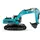 AMEWI RC-Baumaschine Bagger 14CH RTR blau/petrol (G705E)