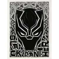 KOMAR Wandbild Marvel Black Panther Lino-Cut Helmet 30 cm
