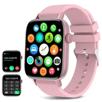 DEGUYXEW Smartwatch für Damen und Herren (Anrufe annehmen/tätigen), 1,9 Zoll Smartwatch Fitness Tracker für Android iPhone, wasserdichte Sport-Digitaluhren, Blutdruck-Herzfrequenzmesser (Rosa)