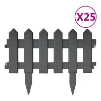 vidaXL Rasenkanten 25 Stk. Anthrazit 10 m PP