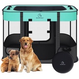 ROMANTIC BEAR Welpenauslauf Hundebox Faltbar Wasserdicht Tierlaufstall Abnehmbar Transportbox Freigehege für Katze Kaninchen Haustier mit Tragbar Handtasche,Hund Laufgitter für Camping Reisen S