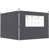 Vallsero Pavillon-Seitenwand,, Grau, Textil, Freiform, 10x30x20 cm, Sonnen- & Sichtschutz, Pavillons & Pergolas, Pavillons