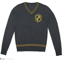 Harry Potter Harry Potter, Unisex, Pullover, Hufflepuff - Grey Knitted Sweater - X-Small, Grau, (XS)