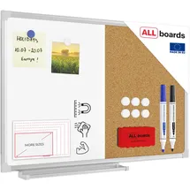 ALLboards Kombitafel 60 x 40 cm braun/weiß