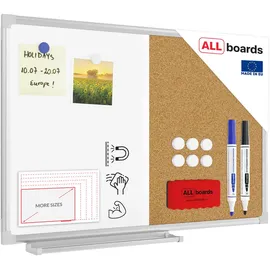 ALLboards Kombitafel 60 x 40 cm braun/weiß